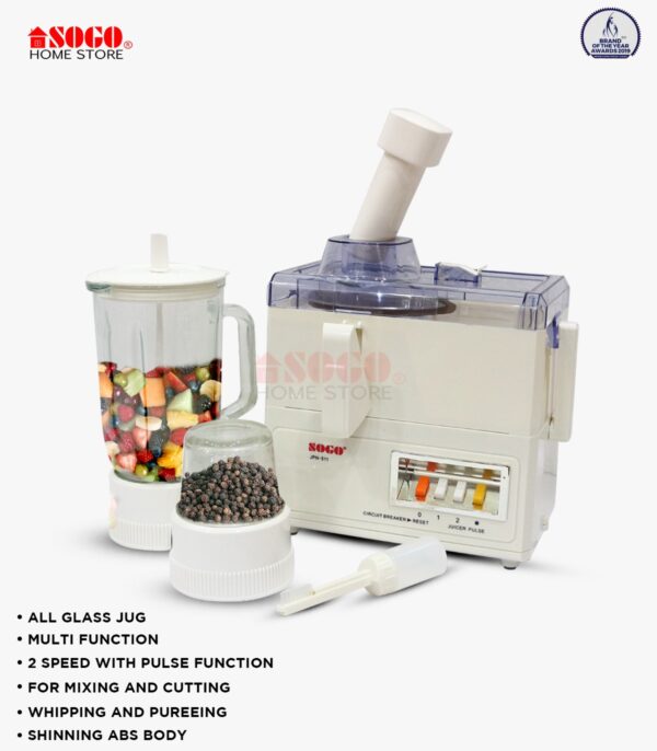Sogo Deluxe 3 in 1 Juicer Blender & Dry Mill (JPN-522) - Image 2