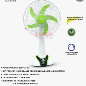 Sogo Rechargeable Table/Desk Fan (JPN-631)