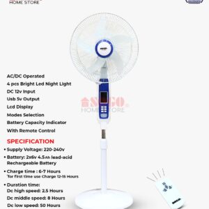 Sogo Rechargeable Floor Fan (JPN-650R)
