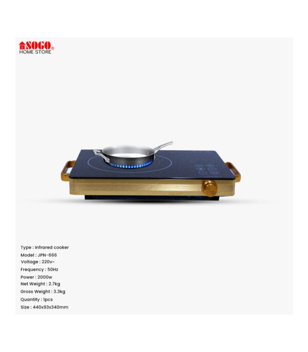 Sogo Electric Stove/Infrared Cooker (JPN-666) Golden - Image 2