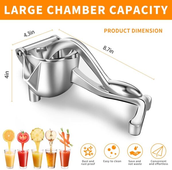 Manual Stainless Steel Citrus Fruit Press Juicer - Image 6