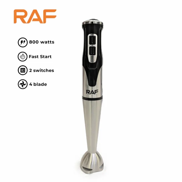 RAF Immersion Blender & Hand Blender R.321 – Stainless Steel & 4-Blade – 800W