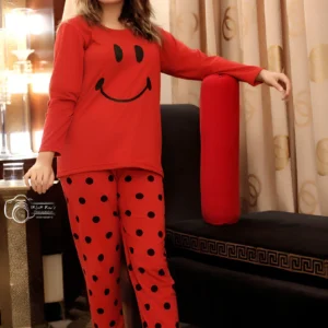 Red Smile Printed Women Nightsuit