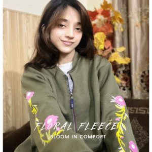 Floral Fleece Zipper Jacket
