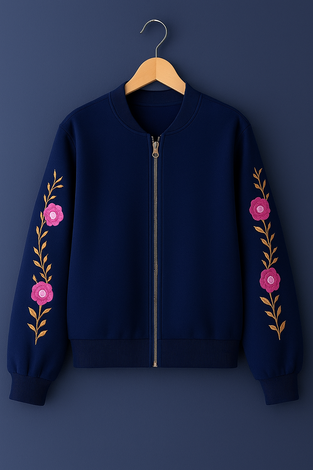 Floral Fleece Zipper Jacket - Image 5