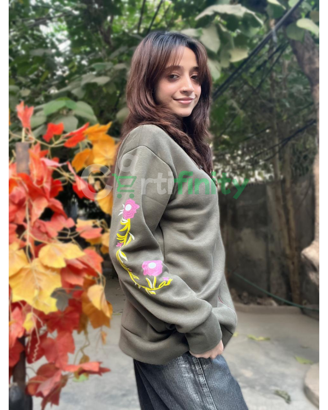 Floral Fleece Zipper Jacket - Image 3