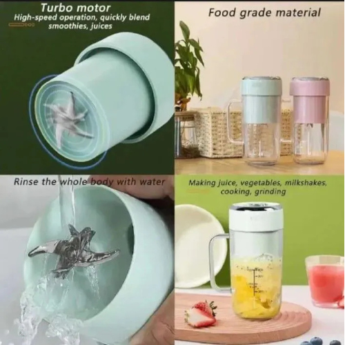 Portable Juicer Cup With Straw-500ml-6 Blades - Image 4